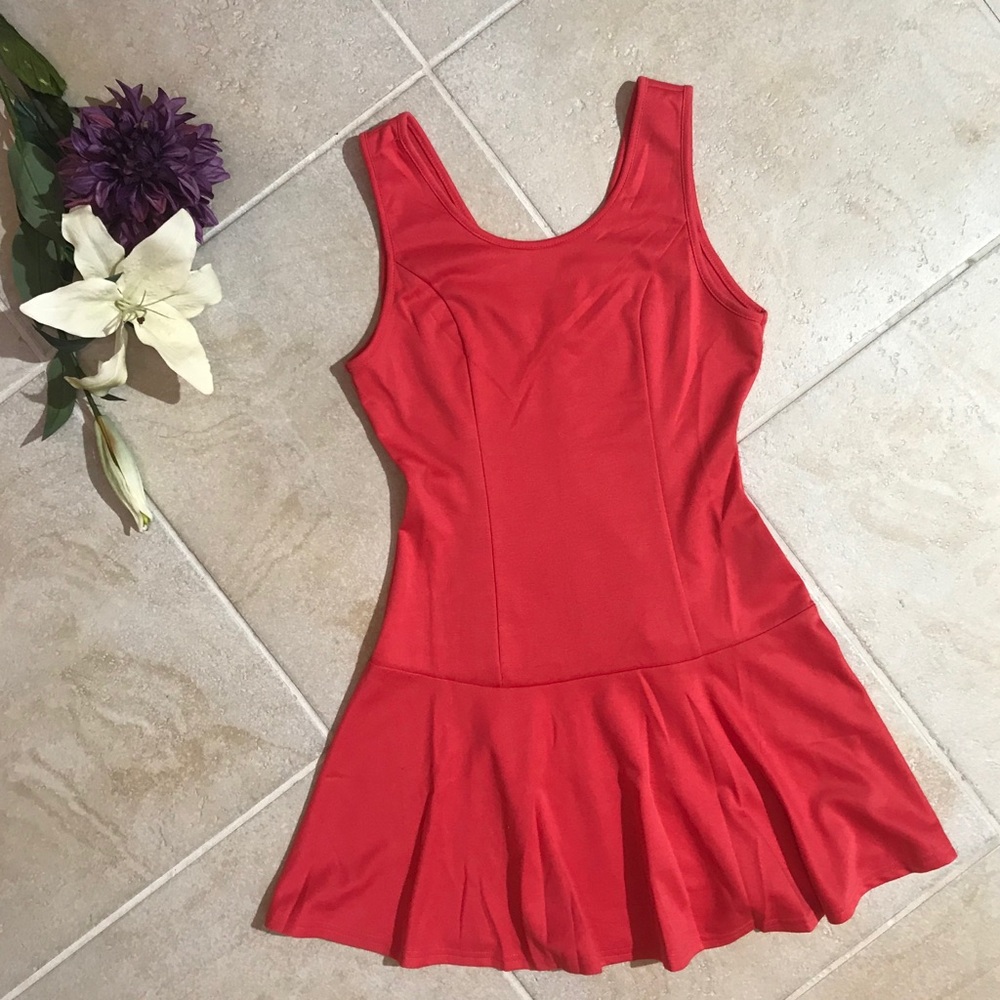 Pink Flounce Dress Ruffle Fit Flare Mini UMGEE - Picture 1 of 6